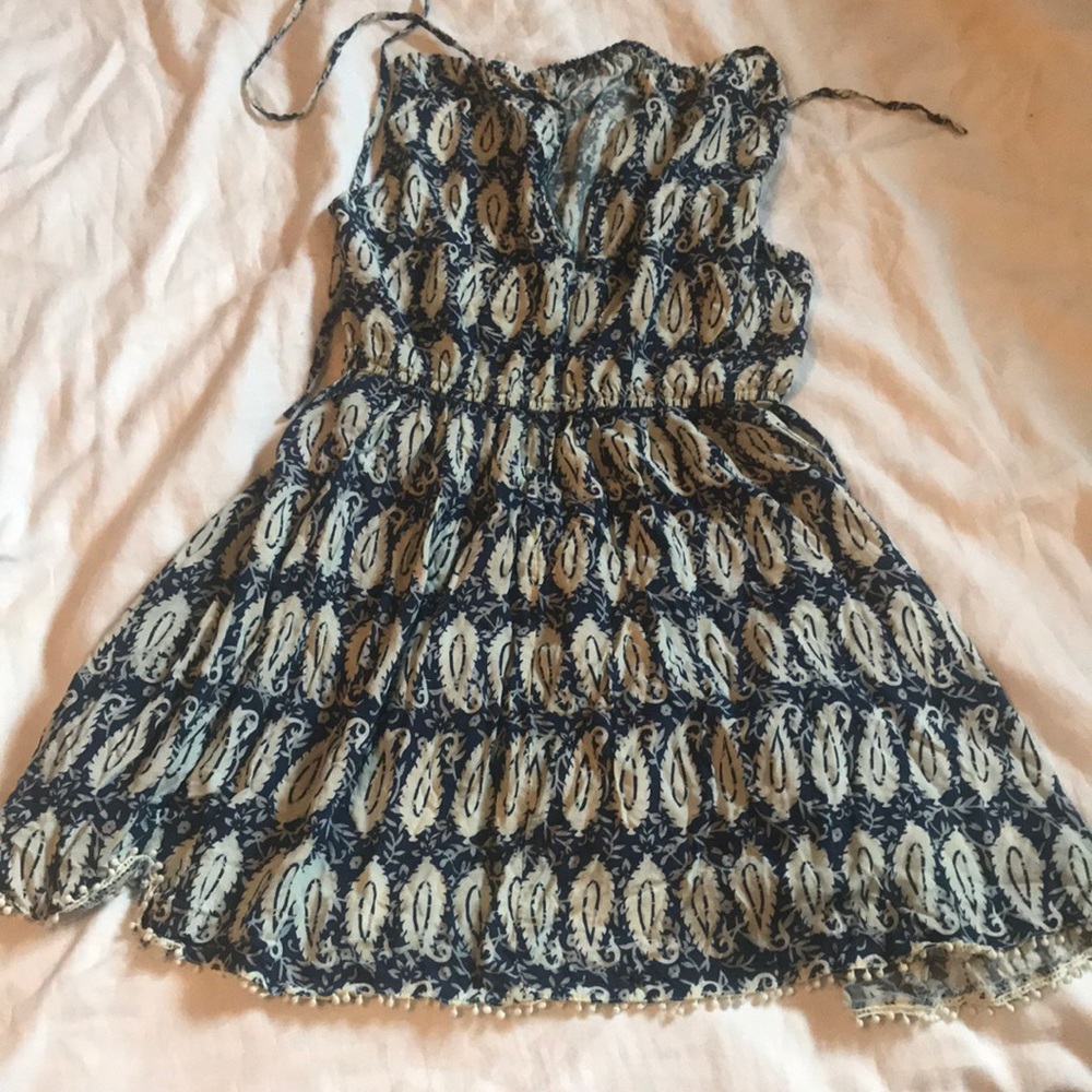 Dark Blue Paisley Dress Sz Small